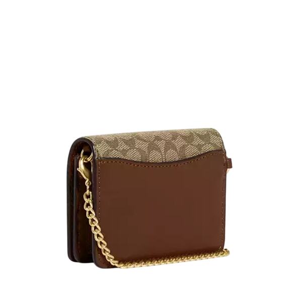 COACH BOXED MINI WALLET ON A CHAIN IN SIGNATURE COATED CANVAS & SMOOTH LEATHER - Picture 5 of 7